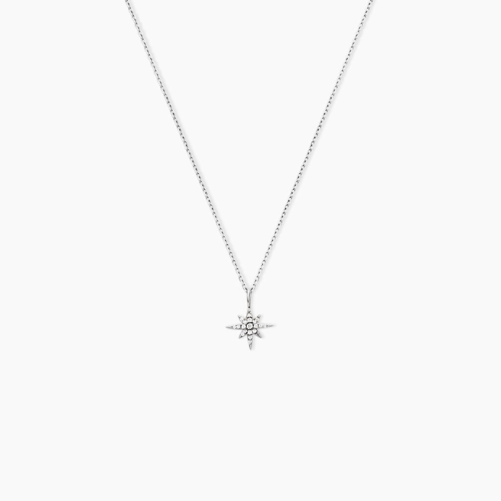 Collier Lysianne Argent Blanc Oxyde De Zirconium - Colliers fantaisie Femme | Histoire d&rsquo;Or