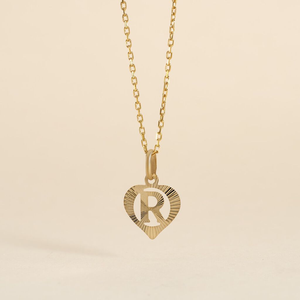 Pendentif Eudocie Coeur Lettre Or Jaune - Pendentifs Famille | Histoire d&rsquo;Or