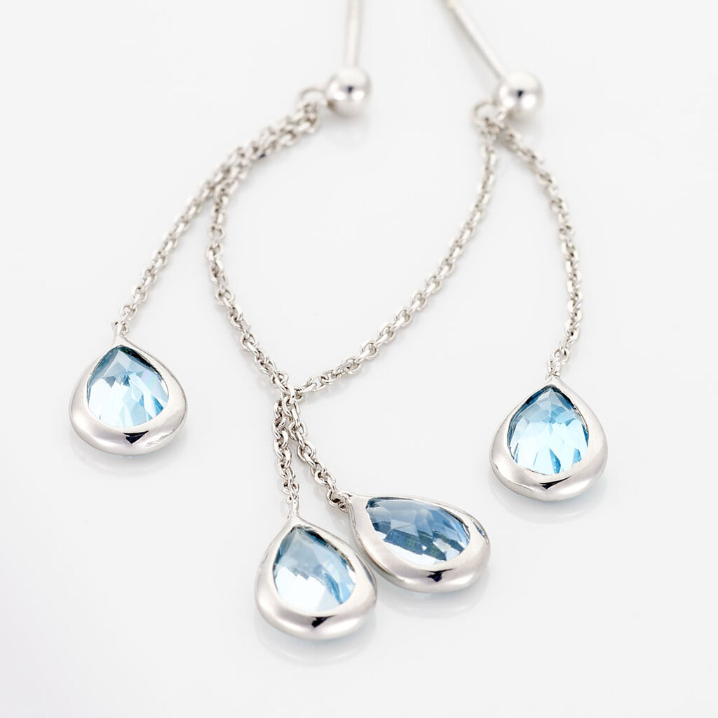 Boucles D'oreilles Pendantes Carlyn Or Blanc Topaze - Boucles d'oreilles pendantes Femme | Histoire d’Or