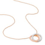 ABSOLU Damen Collier Gold Bicolor 375 (9 Karat) Diamant Wei&szlig; 0,07 ct Kreis - Colliers Femme | Histoire d&rsquo;Or
