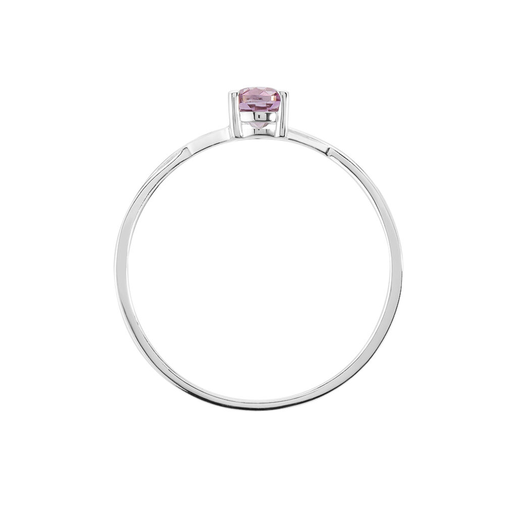 Bague Mykola Or Blanc Topaze Rose - Bagues solitaires Femme | Histoire d’Or
