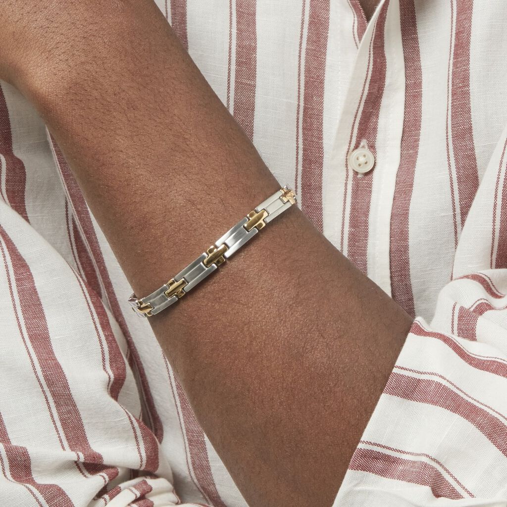 Bracelet Pierre Acier Bicolore - Bracelets Homme | Histoire d’Or