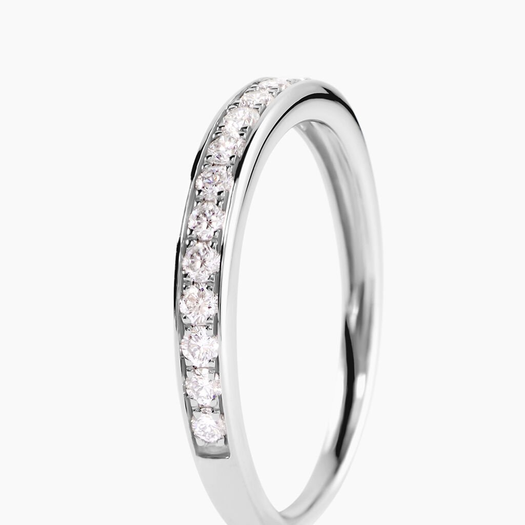 Demi Alliance Rhea Platine Blanc Diamant - Alliances Femme | Histoire d’Or