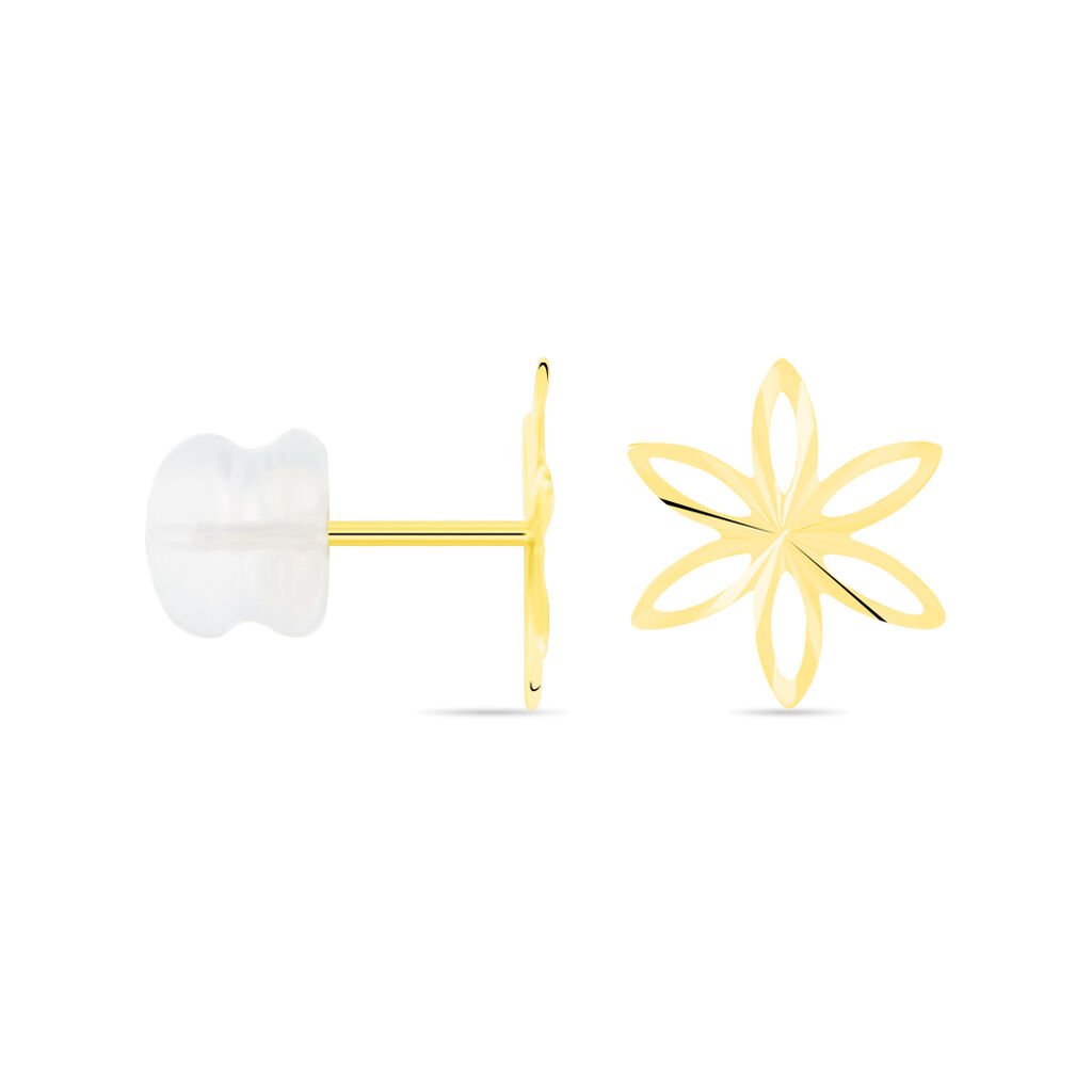 Boucles D'oreilles Puces Philine Fleur Or Jaune - Clous d'oreilles Femme | Histoire d’Or