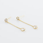 Boucles D'oreilles Pendantes Kadidja Or Jaune Oxyde De Zirconium - Boucles d'oreilles pendantes Femme | Histoire d&rsquo;Or