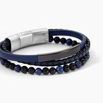 Bracelet Jourdan Hercule Cuir Multicolore Onyx Lapis Lazuli - Bracelets Homme | Histoire d&rsquo;Or