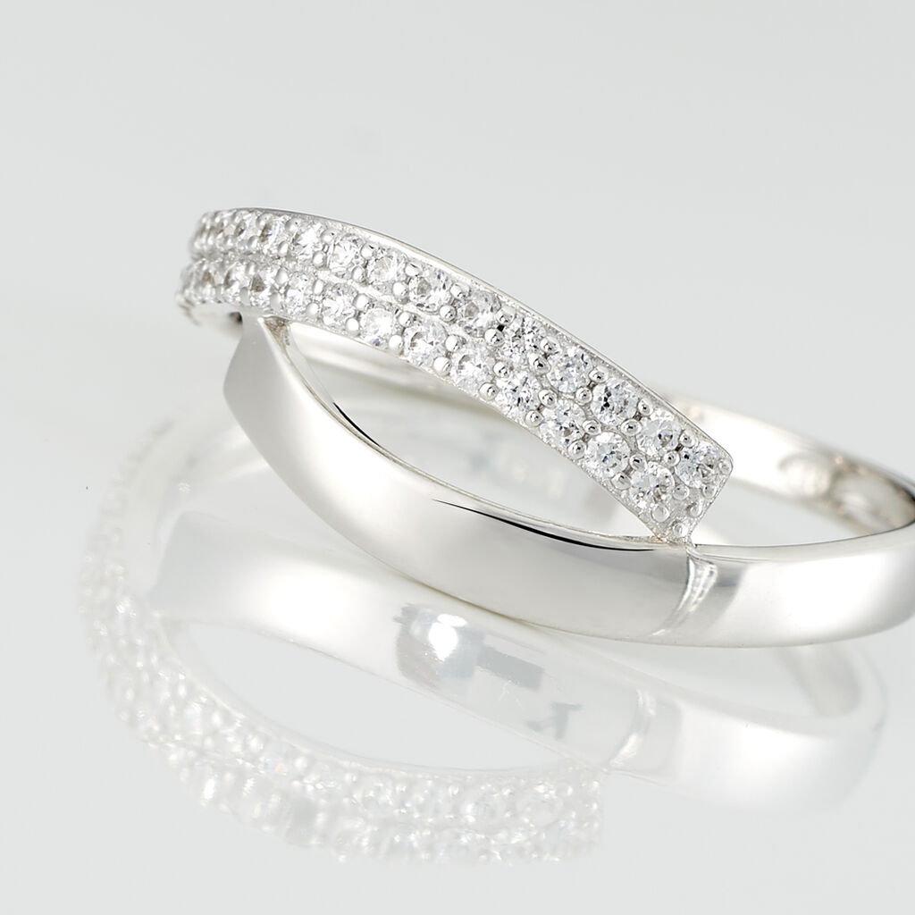 Bague Vero Or Blanc Oxyde De Zirconium - Bagues avec pierre Femme | Histoire d&rsquo;Or