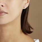 Boucles D'oreilles Puces 4 Griffes Or Blanc Diamant Synthetique - Clous d'oreilles Femme | Histoire d&rsquo;Or