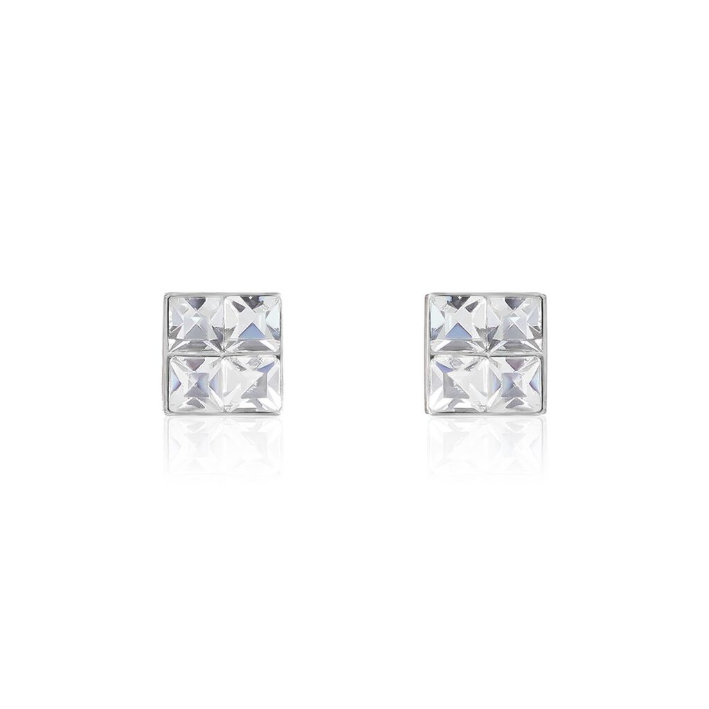 Boucles D'oreilles Puces Eve Argent Blanc Oxyde De Zirconium - Boucles d'oreilles fantaisie Femme | Histoire d’Or