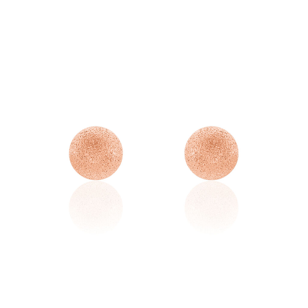 Boucles D'oreilles Puces Fidelia Boule Sablee Or Rose - Clous d'oreilles Femme | Histoire d’Or