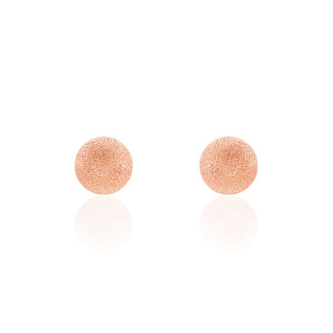 Boucles D'oreilles Puces Fidelia Boule Sablee Or Rose - Clous d'oreilles Femme | Histoire d’Or