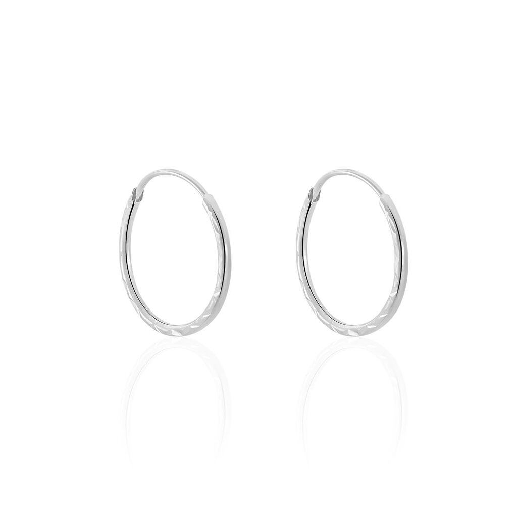 Créoles Valerina Or Blanc - Boucles d'oreilles créoles Femme | Histoire d’Or