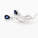 Boucles D'oreilles Puces Nolia Or Blanc Saphir Et Diamant - Boucles d'oreilles pendantes Femme | Histoire d&rsquo;Or