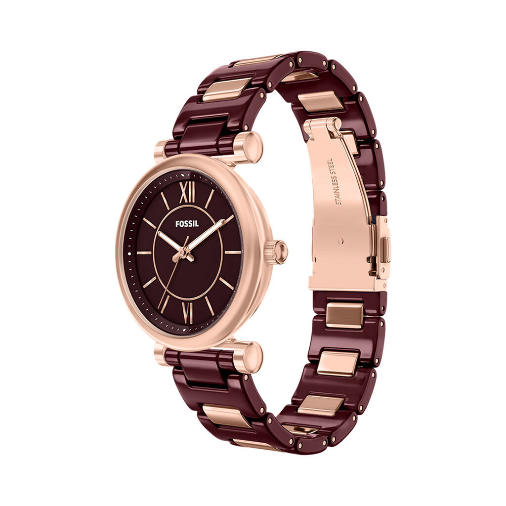 Montre Fossil Carlie 38 Bordeaux - Montres Femme | Histoire d&rsquo;Or
