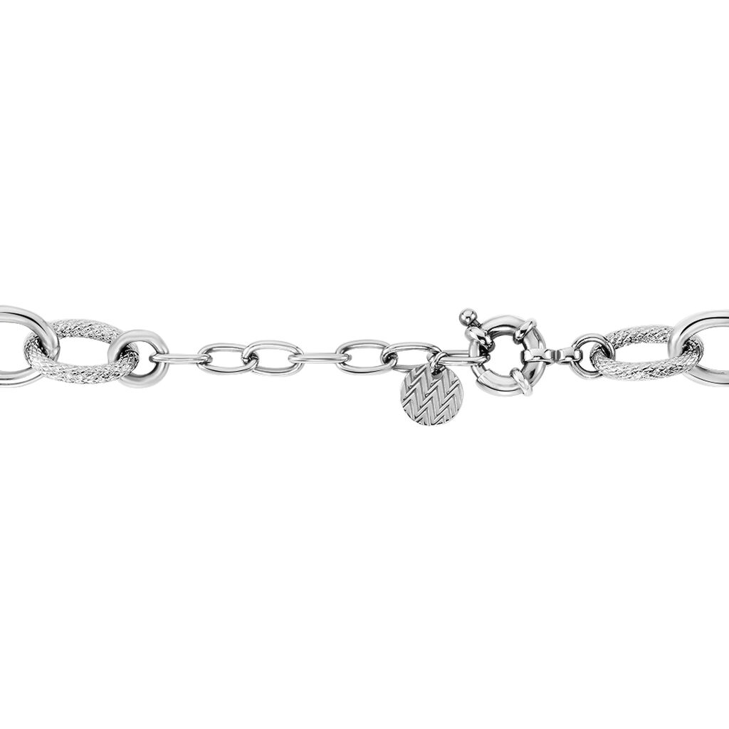 Collier Aelia Maille Alternee Acier Blanc - Colliers fantaisie Femme | Histoire d’Or