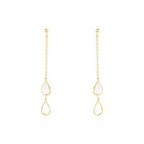 Bo Pendantes Or Jaune Emerika Oxyde De Zirconium - Boucles d'oreilles pendantes Femme | Histoire d’Or