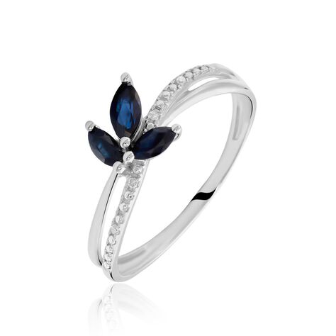 Bague Angie Or Blanc Saphir Et Diamant - Bagues avec pierre Femme | Histoire d’Or