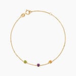 Bracelet Prisme Or Jaune P&eacute;ridot Am&eacute;thyste Citrine - F&ecirc;te des m&egrave;res Femme | Histoire d&rsquo;Or