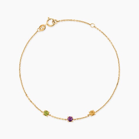 Bracelet Frode Or Jaune P&eacute;ridot Am&eacute;thyste Citrine - F&ecirc;te des m&egrave;res Femme | Histoire d&rsquo;Or