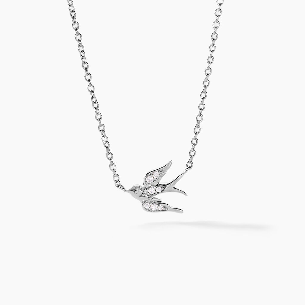 Collier Marilla Argent Blanc Oxyde De Zirconium - Colliers fantaisie Femme | Histoire d&rsquo;Or