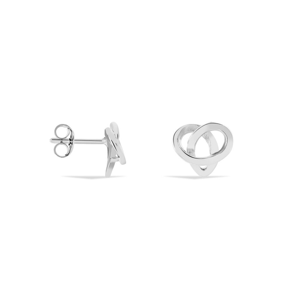 Boucles D'oreilles Puces Shainy Argent Blanc - Boucles d'oreilles fantaisie Femme | Histoire d’Or