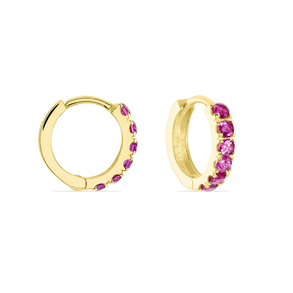 Créoles Andgelina Rondes Or Jaune Oxyde De Zirconium - Boucles d'oreilles créoles Femme | Histoire d’Or