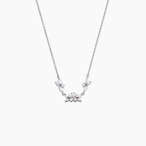 Collier Wanda Argent Blanc Oxyde De Zirconium - Colliers Plume Femme | Histoire d&rsquo;Or