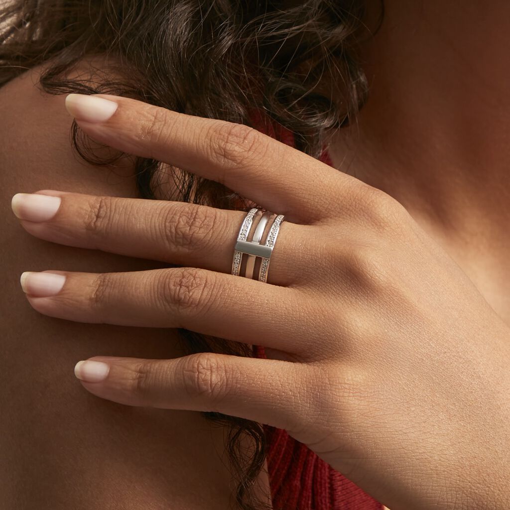 Bague Kirsten Argent Blanc Oxyde De Zirconium - Bagues avec pierre Femme | Histoire d’Or