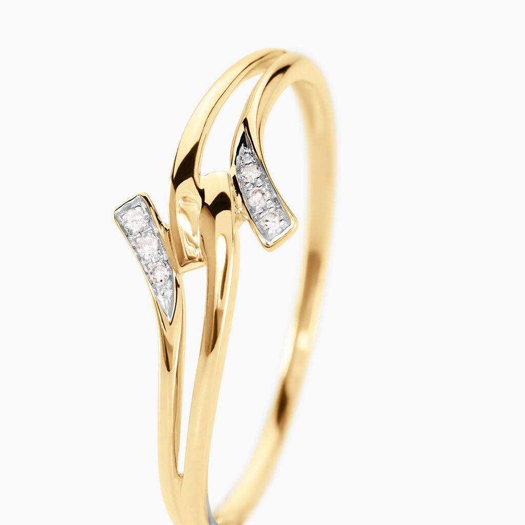 Bague Nelle Or Jaune Diamant - Bagues avec pierre Femme | Histoire d&rsquo;Or