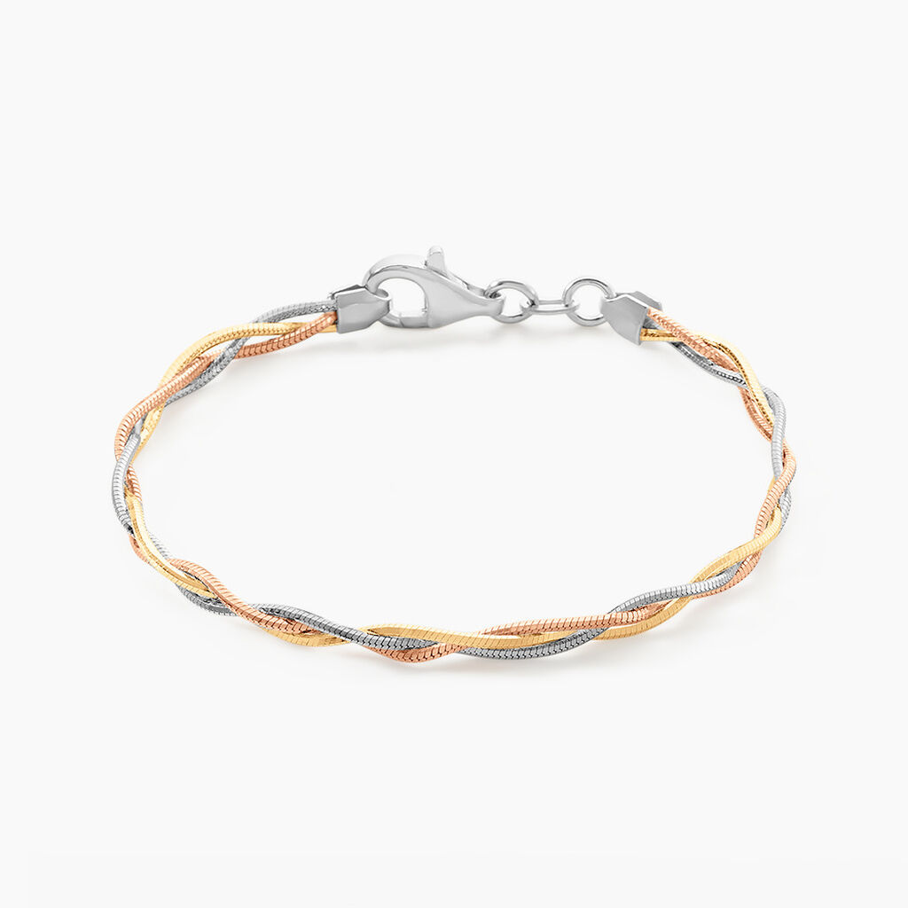 Bracelet Eira Argent Tricolore - Bracelets chaîne Femme | Histoire d’Or