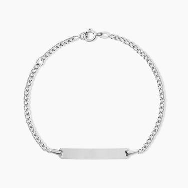 Bracelet Identit&eacute; Etheline Maille Gourmette Or Blanc