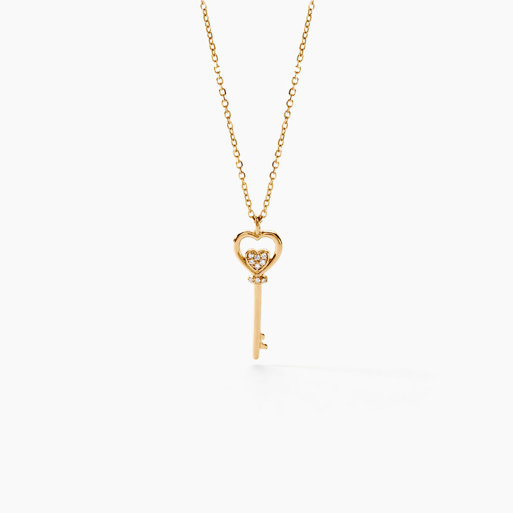 Collier Heartkey Or Jaune Diamant - F&ecirc;te des m&egrave;res Femme | Histoire d&rsquo;Or