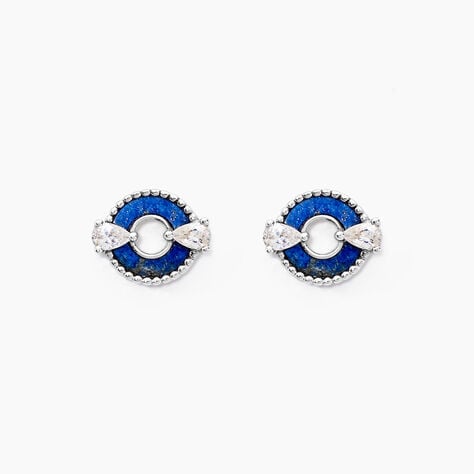 Boucles D'oreilles Puces Serafine Argent Lapis Lazuli Oxyde - Boucles d'oreilles fantaisie Femme | Histoire d&rsquo;Or