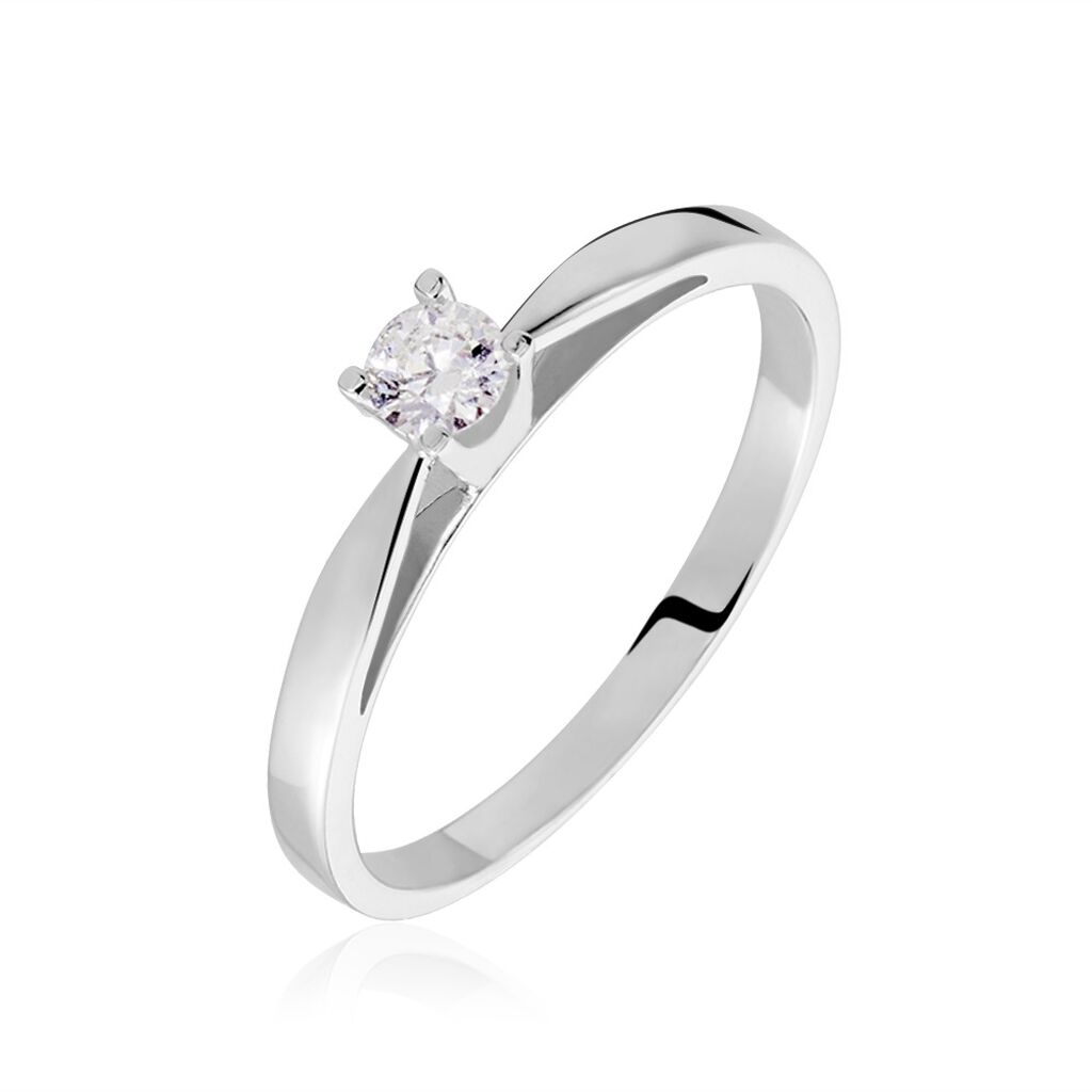 Bague Solitaire Celina Or Blanc Diamant - Bagues solitaires Femme | Histoire d’Or