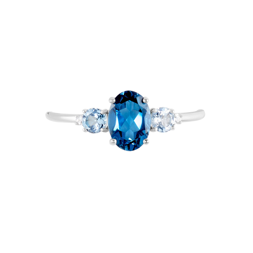 Bague Balthasar Or Blanc Topaze Topaze Oxyde - Bagues solitaires Femme | Histoire d’Or