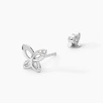 Boucles D'oreilles Puces Papillon Or Blanc Diamant - Clous d'oreilles Femme | Histoire d&rsquo;Or
