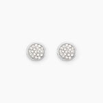 Boucles D'oreilles Puces Edmee Or Blanc Strass - Clous d'oreilles Femme | Histoire d&rsquo;Or