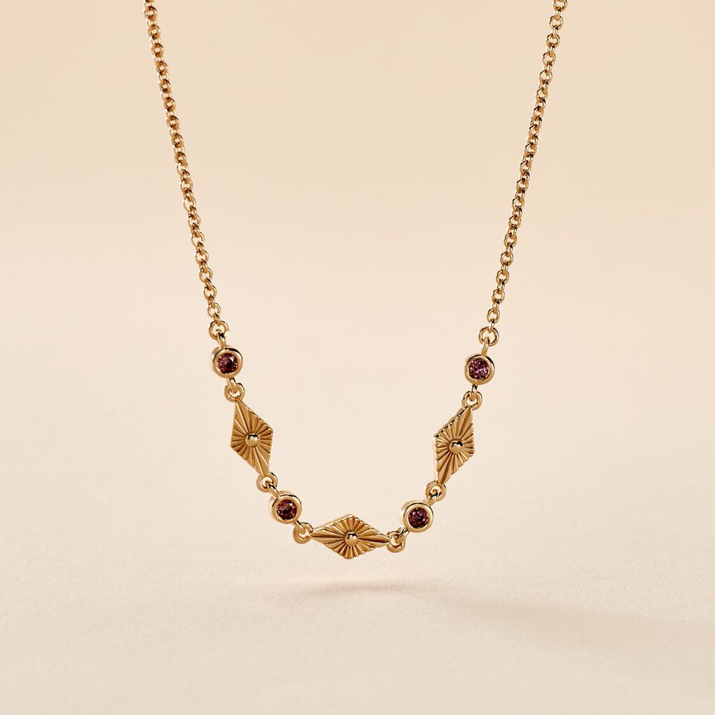 Collier Azteque Plaqué Or Jaune Oxyde De Zirconium - Ras de cou Femme | Histoire d’Or