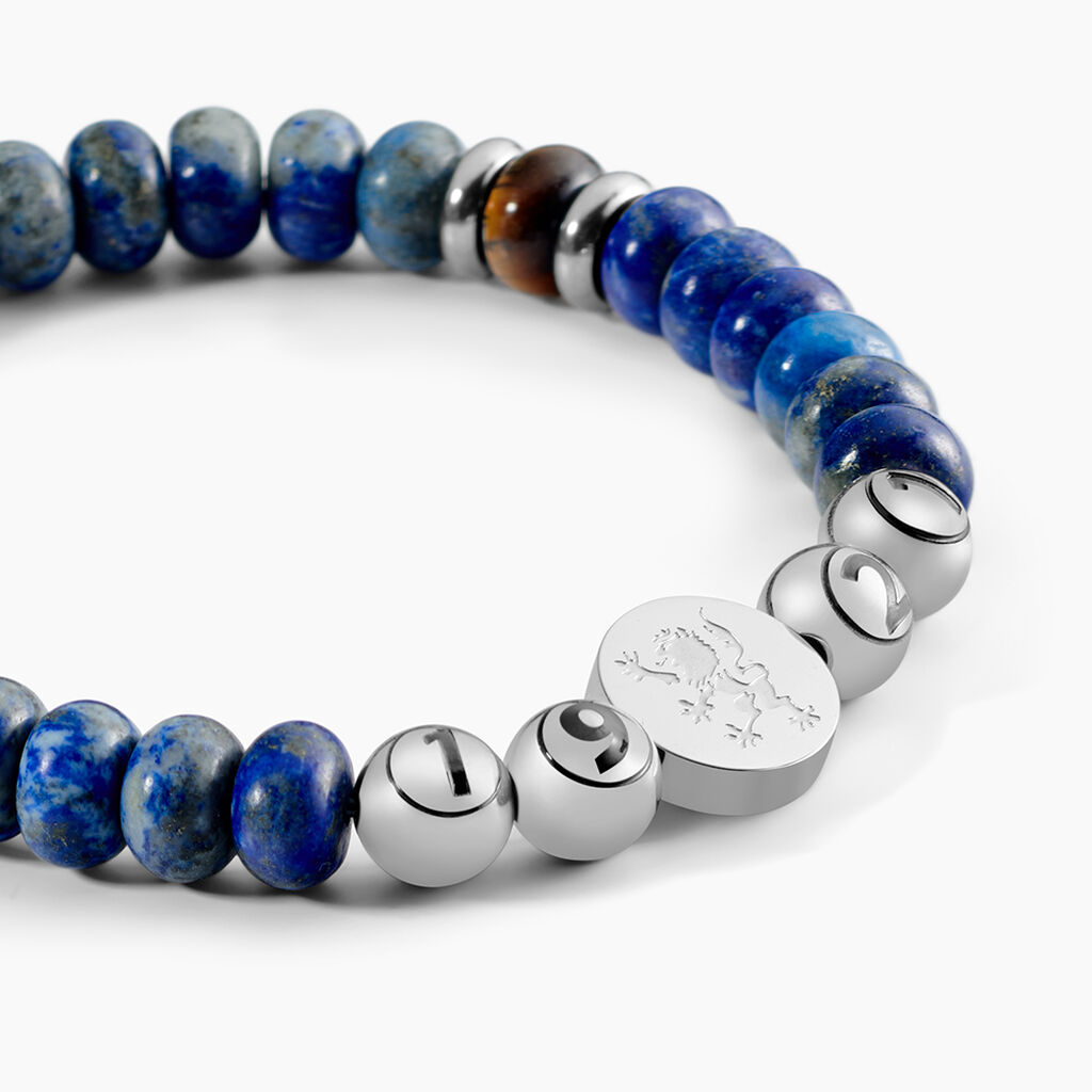 Bracelet Jourdan 1921 Acier Blanc œil De Tigre - Bracelets Homme | Histoire d’Or