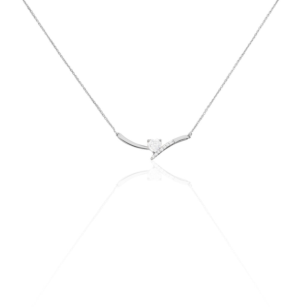 Collier Eva Or Blanc Oxyde De Zirconium - Colliers Femme | Histoire d’Or