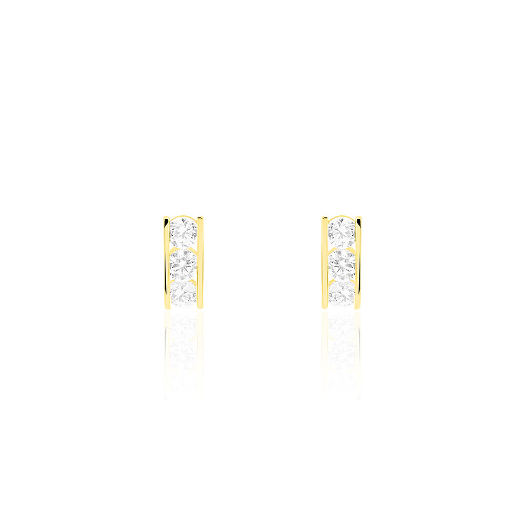 Boucles D'oreilles Puces Rachilda Or Jaune Oxyde De Zirconium - Clous d'oreilles Femme | Histoire d’Or