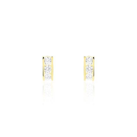 Boucles D'oreilles Puces Rachilda Or Jaune Oxyde De Zirconium - Clous d'oreilles Femme | Histoire d’Or