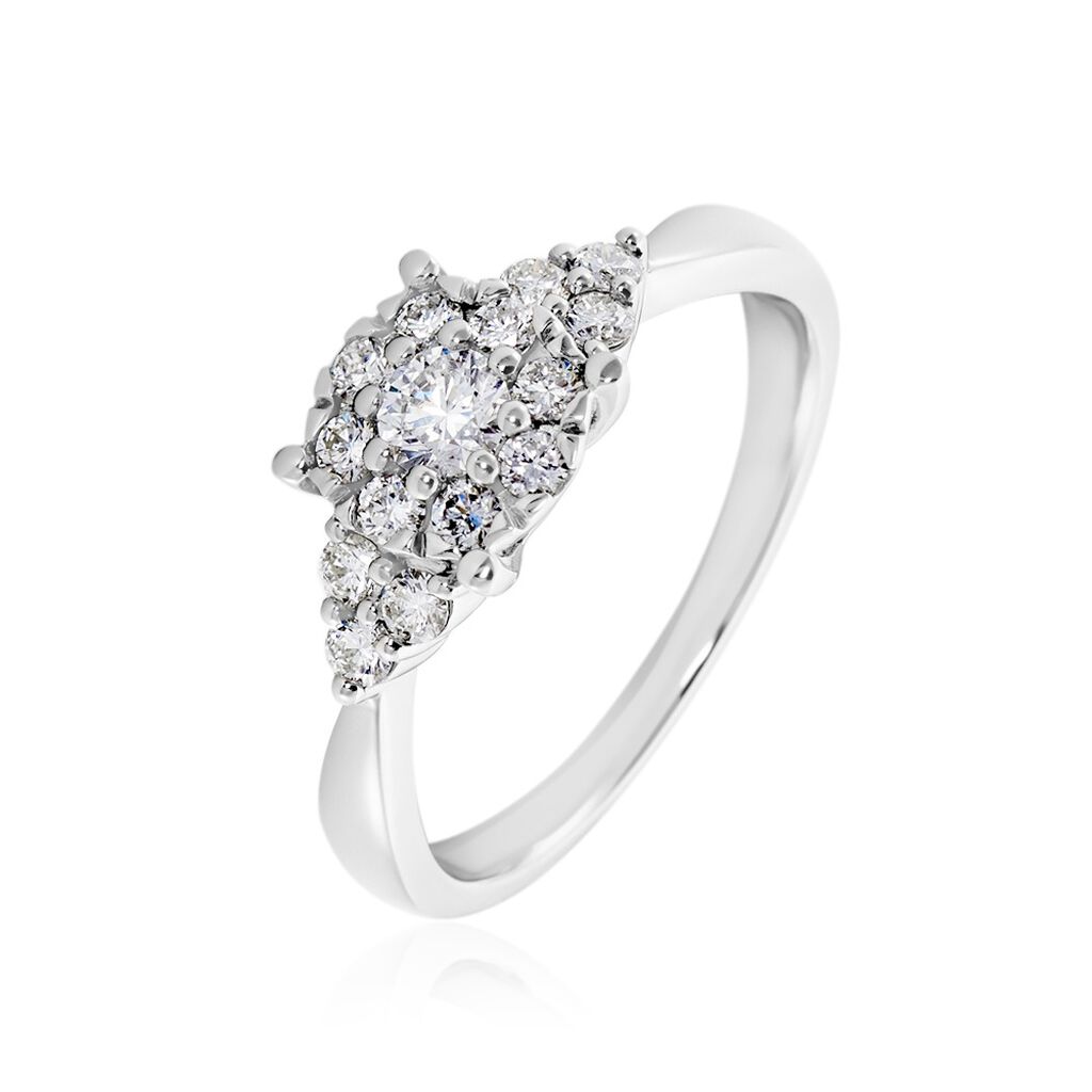Bague Cierra Platine Blanc Diamant - Bagues solitaires Femme | Histoire d’Or