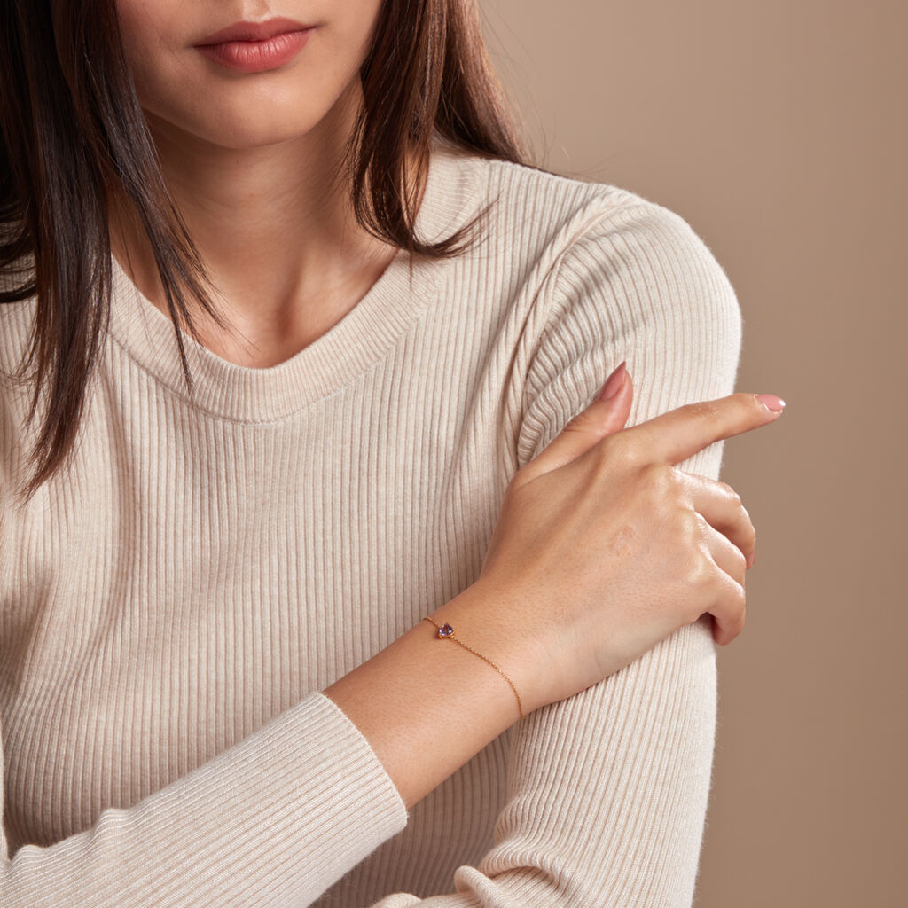 Bracelet Tender Love Or Jaune Améthyste - Bracelets Femme | Histoire d’Or