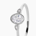 Bague Argent Blanc Afonso Oxyde De Zirconium - Bagues solitaires Femme | Histoire d&rsquo;Or