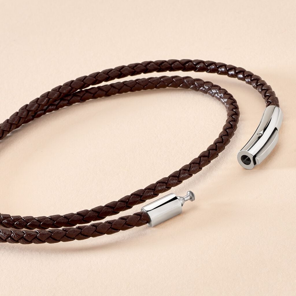 Bracelet Calvino Acier Blanc - Bracelets Cuir Homme | Histoire d&rsquo;Or