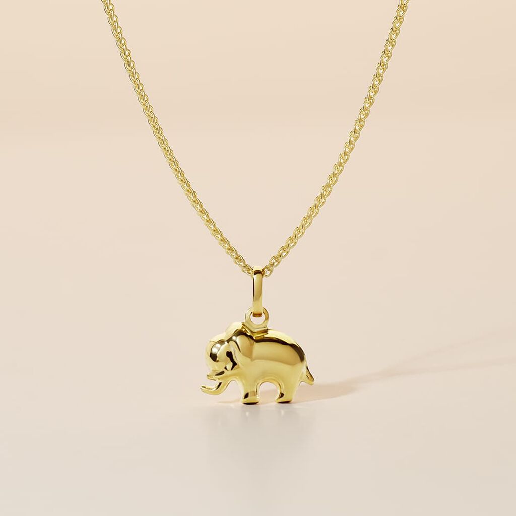 Pendentif Gernot Elephant Or Jaune - Pendentifs Famille | Histoire d&rsquo;Or