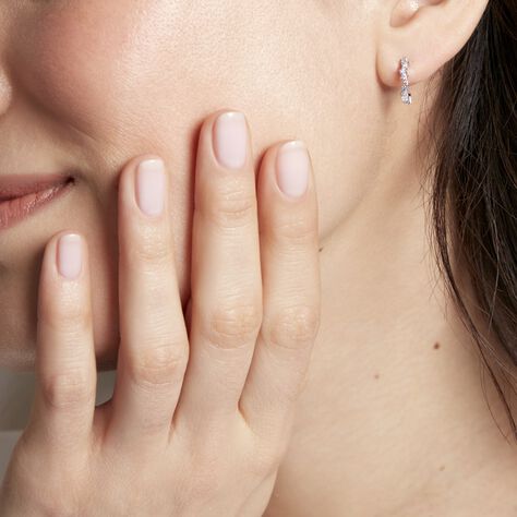 Créoles Indy Argent Blanc Oxyde De Zirconium - Boucles d'oreilles créoles Femme | Histoire d’Or