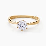Solitaire Or Jaune Laurian Oxyde De Zirconium Blanc - Bagues solitaires Femme | Histoire d&rsquo;Or