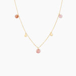 Collier Pampilles Color&eacute;es Or Jaune Nacre - Colliers Femme | Histoire d&rsquo;Or